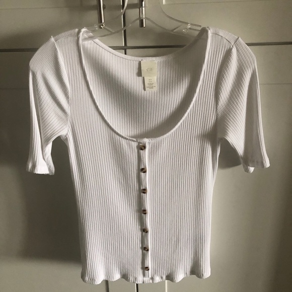 H&M Ribbed White Blouse - Picture 5 of 7
